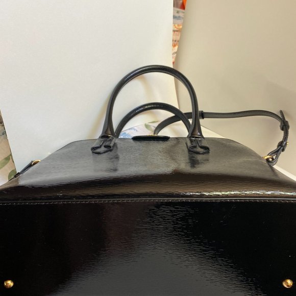 Ralph Lauren Tate Dome Black Leather Satchel - Picture 8 of 8